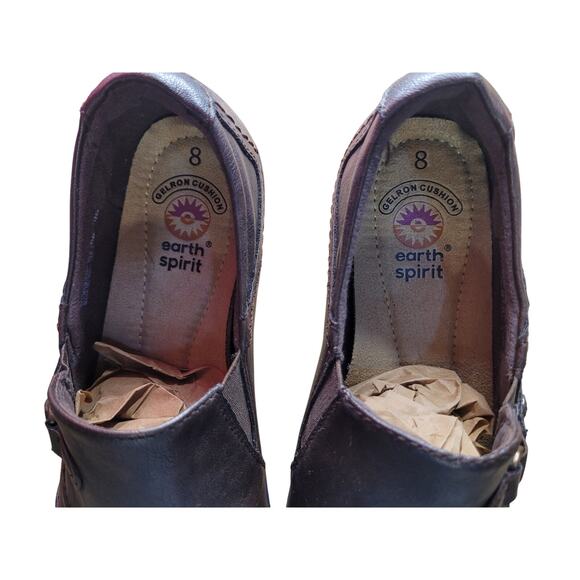 Earth Spirit Dark Brown Flats Faux Leather Cushioned Sz 8 - Picture 9 of 10